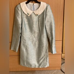 Embellished Collar Shimmer Dress